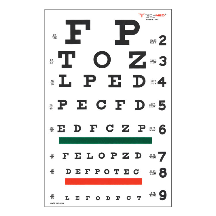 Printable Snellen Chart 20 Feet Eye Chart Printable