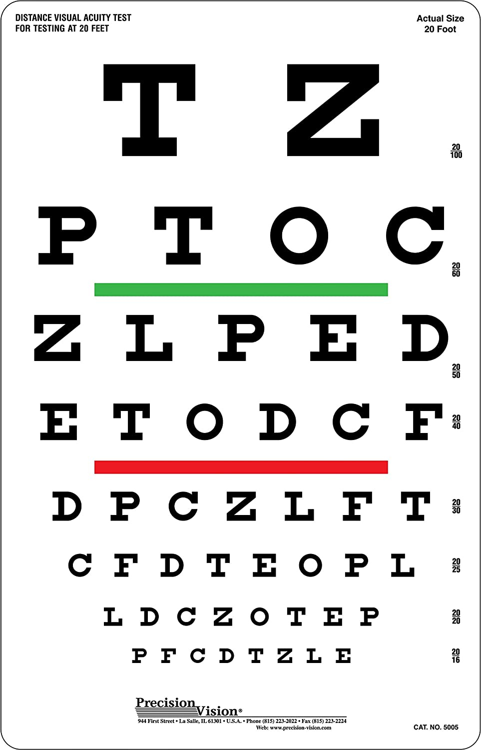 BEXCO Snellen Eye Vision Chart 20 Feet Equivalent Amazon In | Eye Chart ...