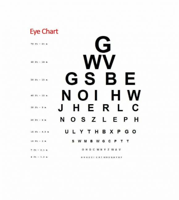 Printable Eye Chart From DMV Eye Chart Printable