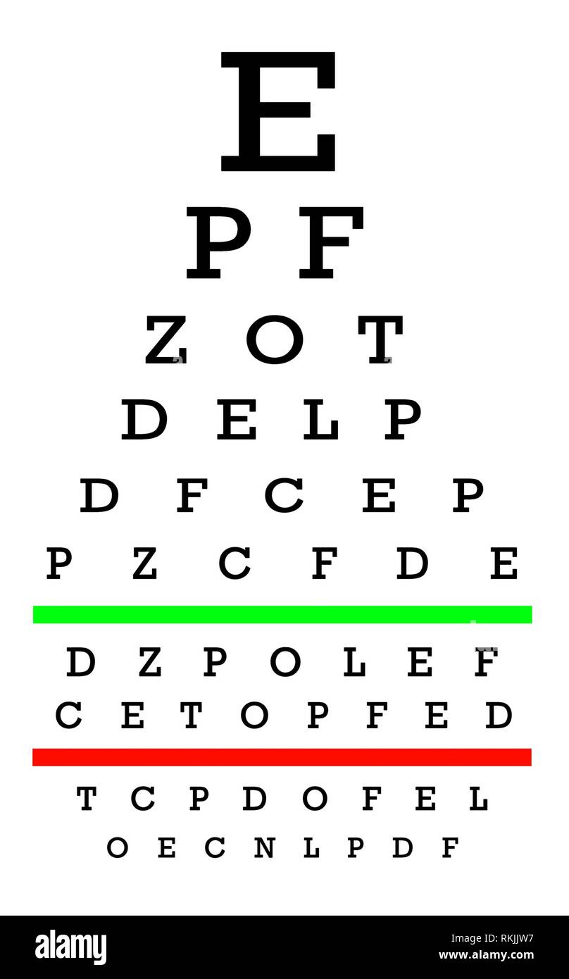 Eyesight Concept Test Chart Letters Getting Smaller Good Eyesight 