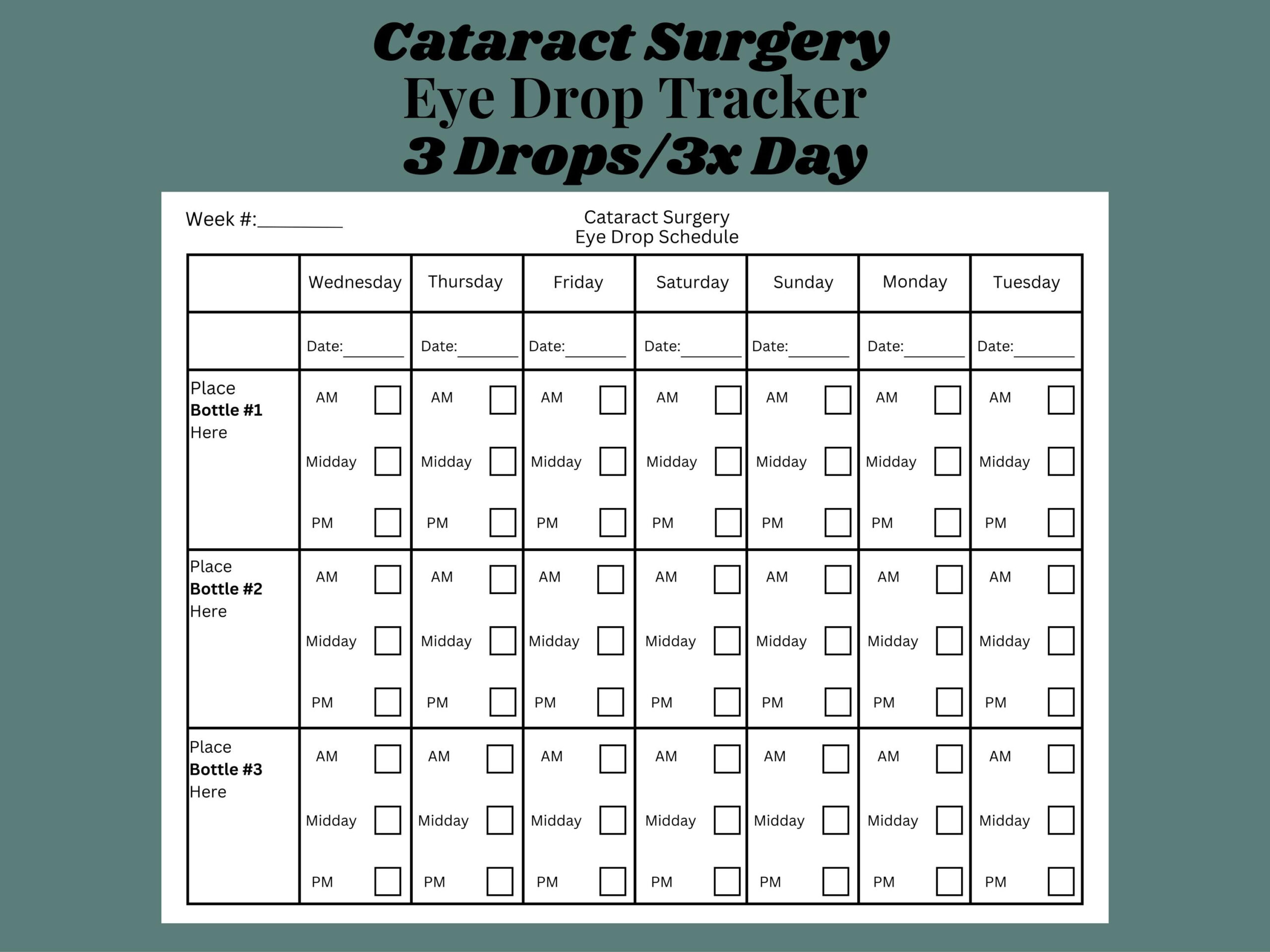 Cataract Eye Drop Schedule For Cataract Surgery Medication Tracker pertaining to Printable Eye Drop Medication Chart