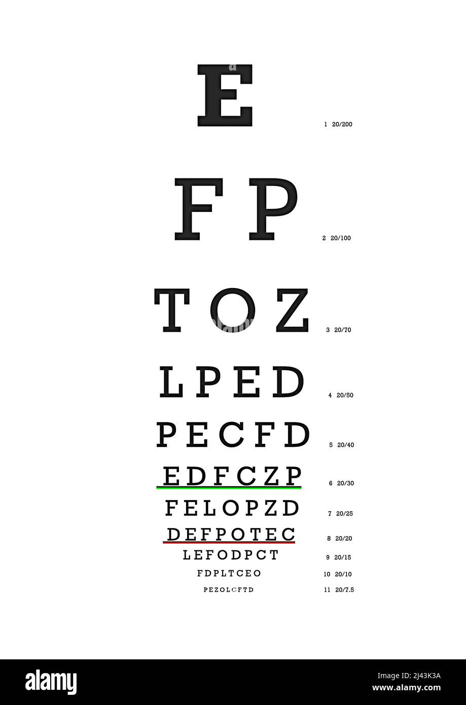 Examination For Visual Acuity Cut Out Stock Images &amp;amp; Pictures - Alamy with Free Printable 7 Line Eye Chart