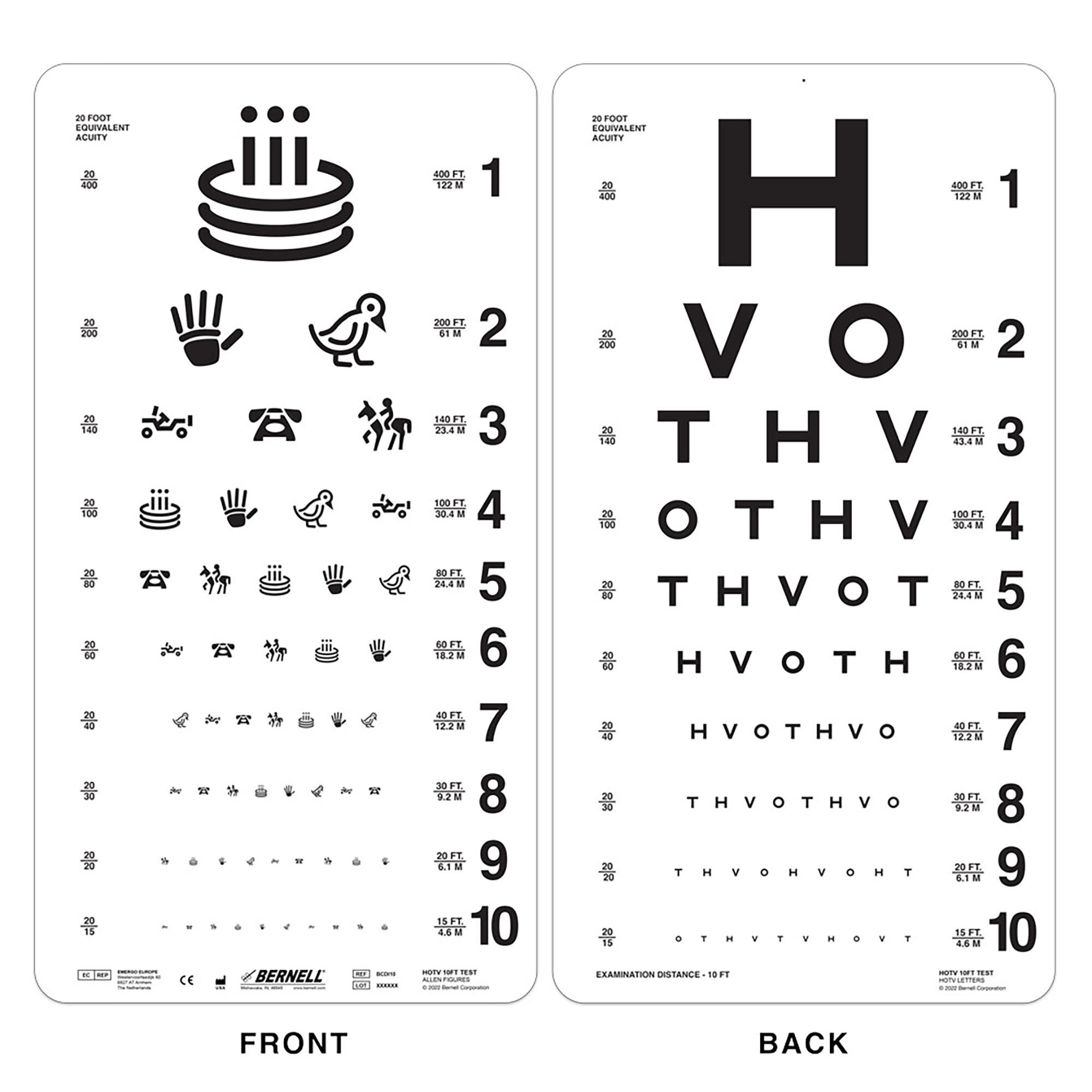 Eye Chart 10 Foot Distance Acuity Test - Mckesson for Allen Eye Chart Printable