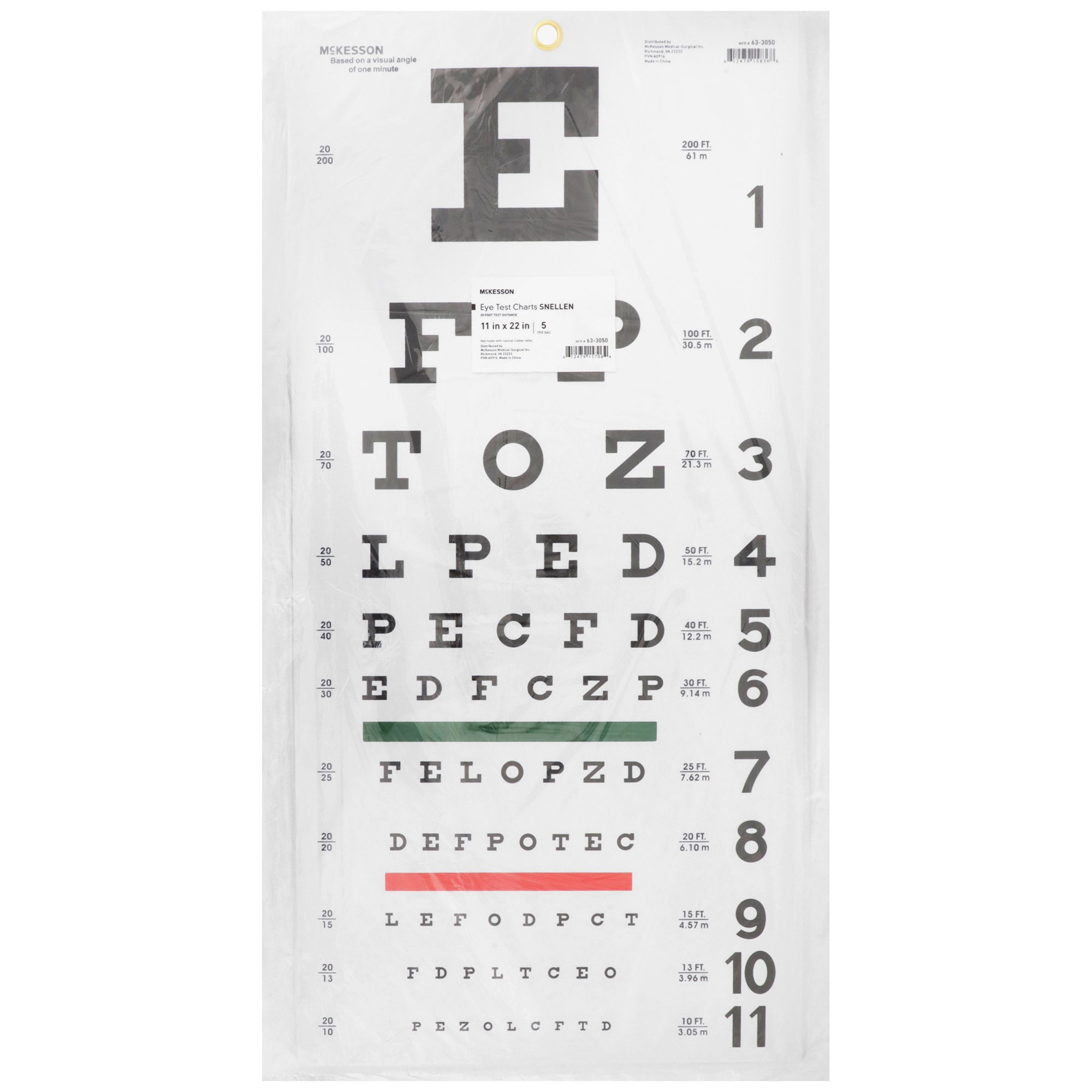 Eye Chart Mckesson 20 Foot Distance Acuity Test - Mckesson in Printable Snellen Eye Chart 20 Ft