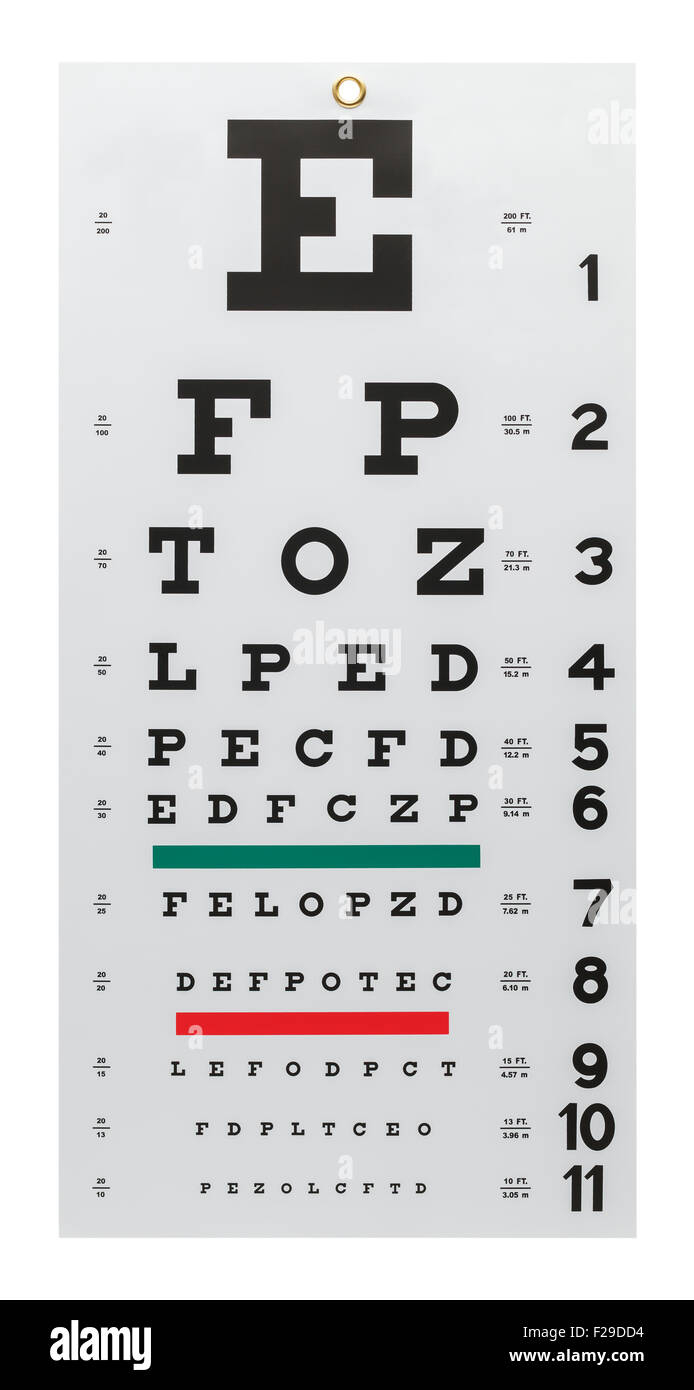Eye Exam Chart Cut Out Stock Images &amp;amp; Pictures - Alamy pertaining to Printable Opticians Eye Chart