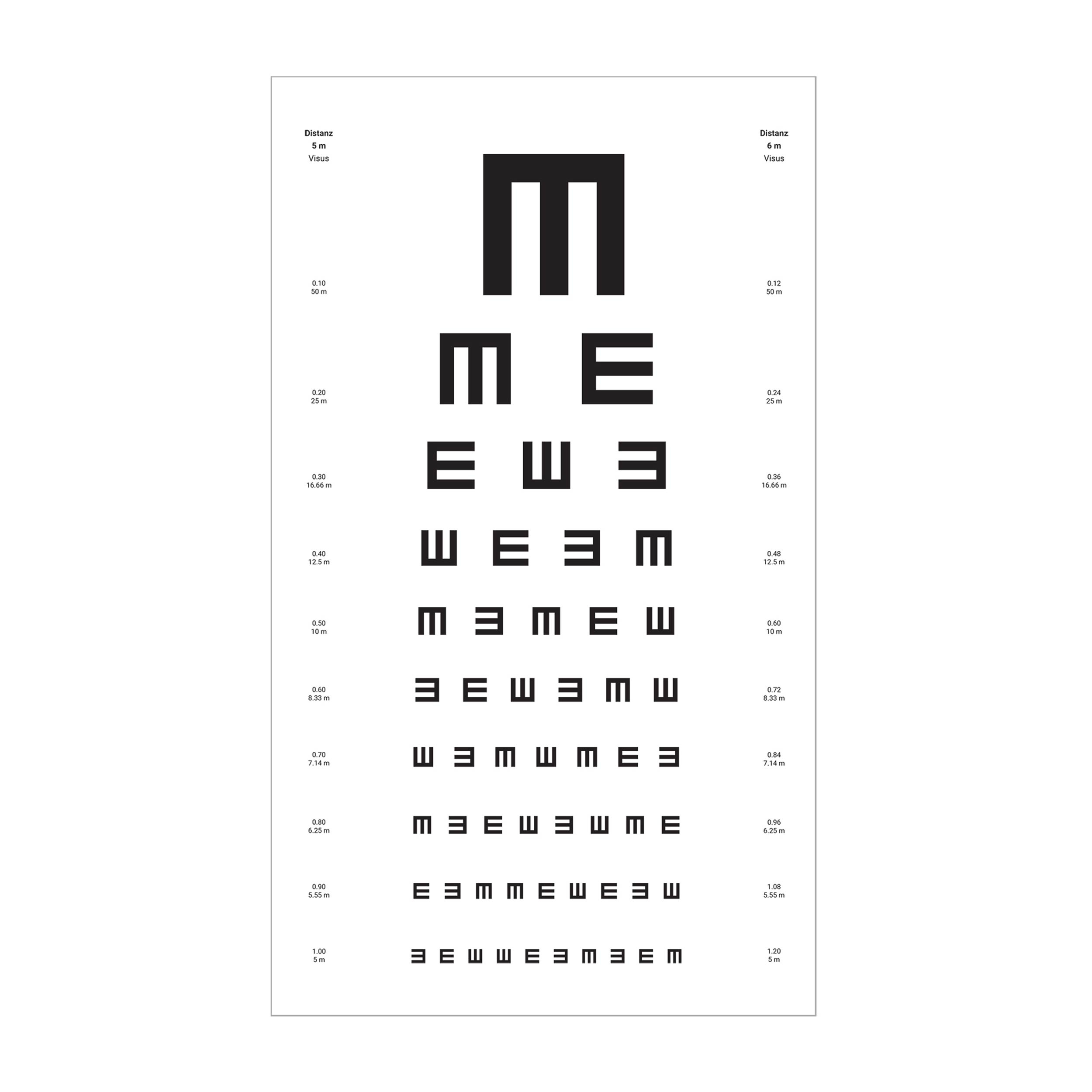 Eye Test Chart E-Hooks throughout Printable Dog Bone Eye Charts