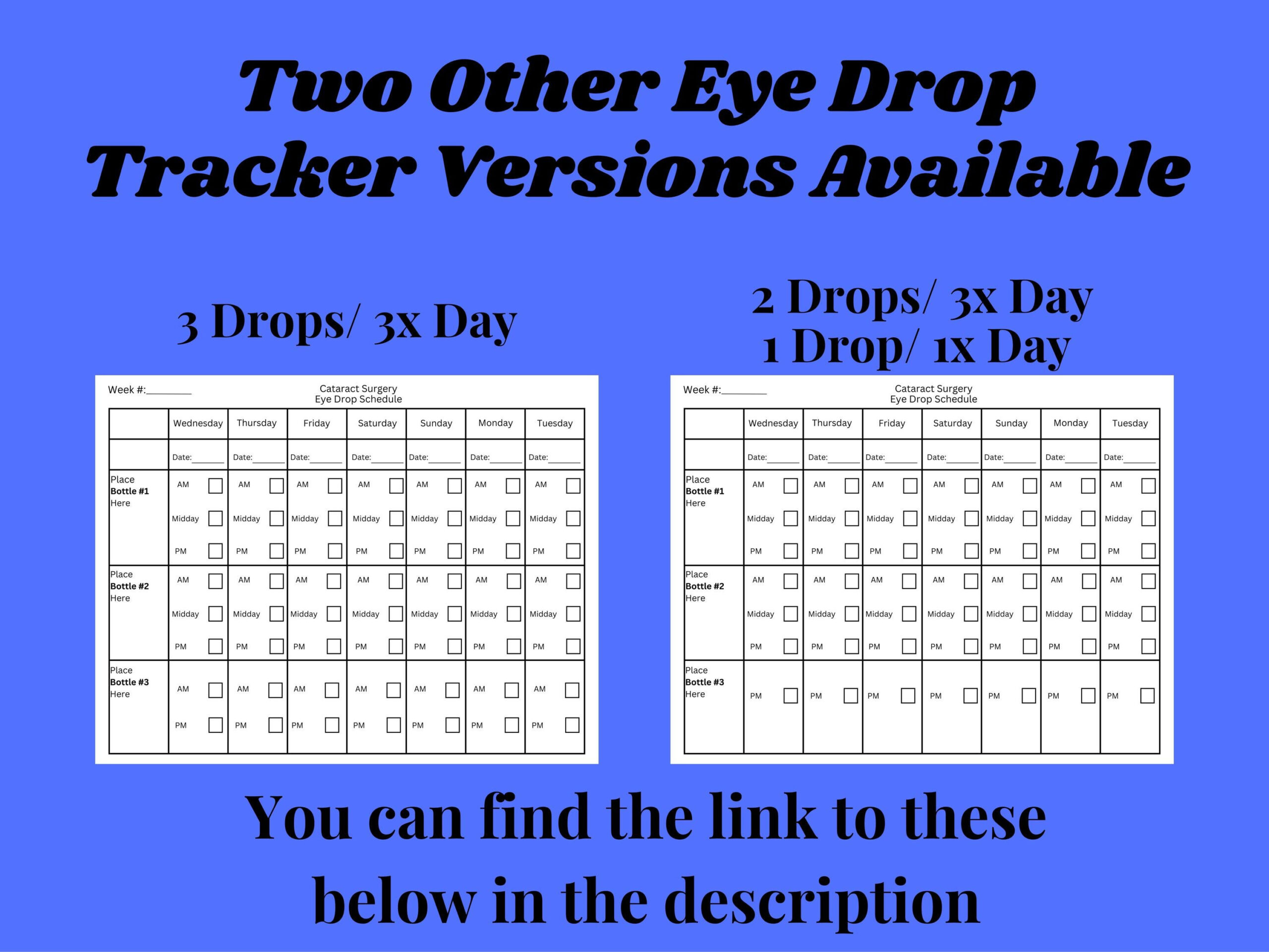 Eyedrop Cataract Surgery Eye Drop Tracker Eye Drop Schedule For in Eye Drops Chart Printable Free