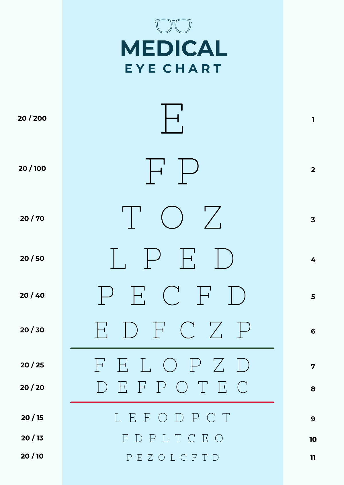 Free Eye Chart Templates, Editable And Printable with Free Printable Custom Eye Chart