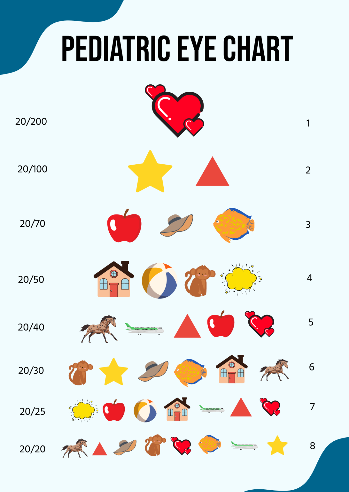 Free Eye Chart Templates, Editable And Printable with Pediatric Eye Chart Distance Printable