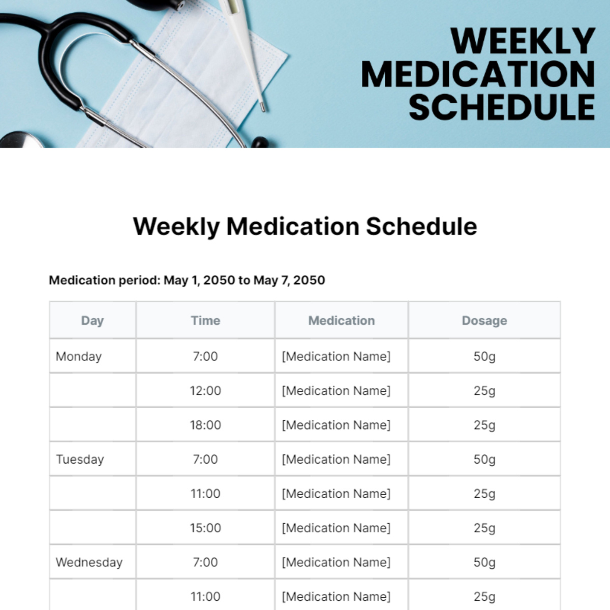 Free Eye Drop Schedule Template To Edit Online for Printable Eye Drop Medication Chart