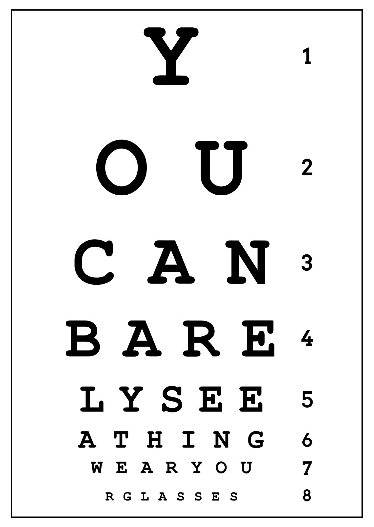Free Rude And Childish Eye Test Chart Template To Edit Online inside Printable Love Eye Chart