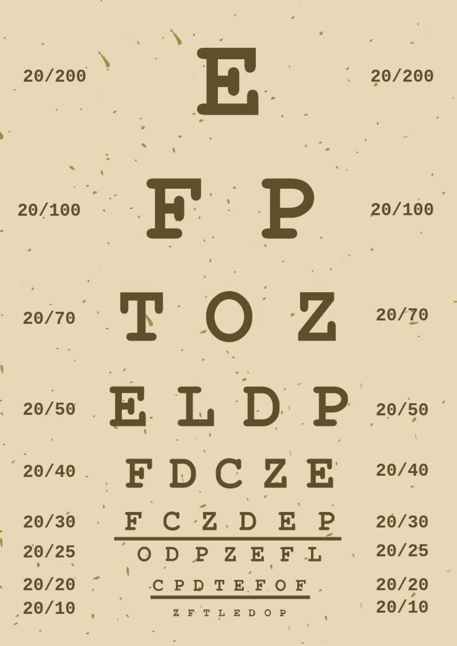 Free Vintage Eye Test Chart In Illustrator, Pdf - Download for Vintage Eye Chart Printable