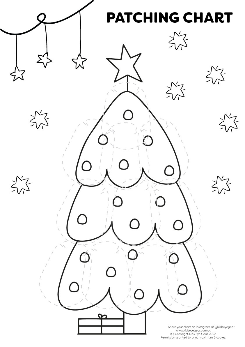 Freebie Christmas Patching Charts - Kids Eye Gear regarding Merry Christmas Printable Eye Chart