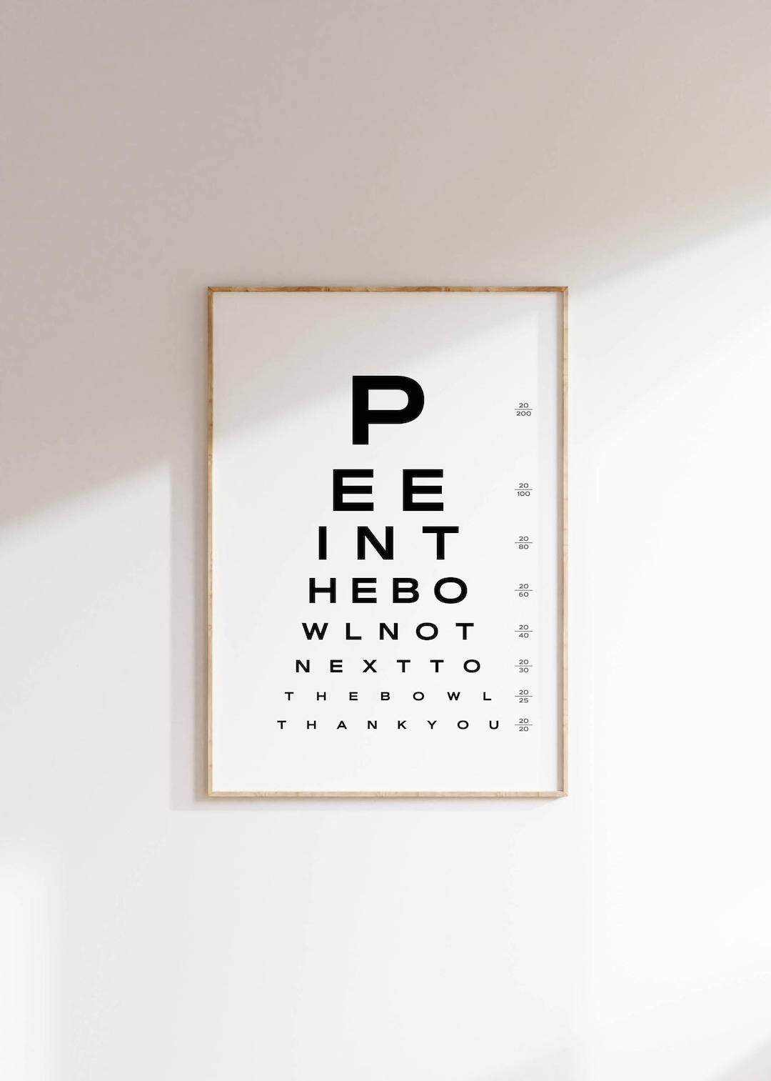 Funny Bathroom Eye Chart Art: Pee In Bowl Snellen Chart (Printable pertaining to Pee In the Bowl Eye Chart Printable