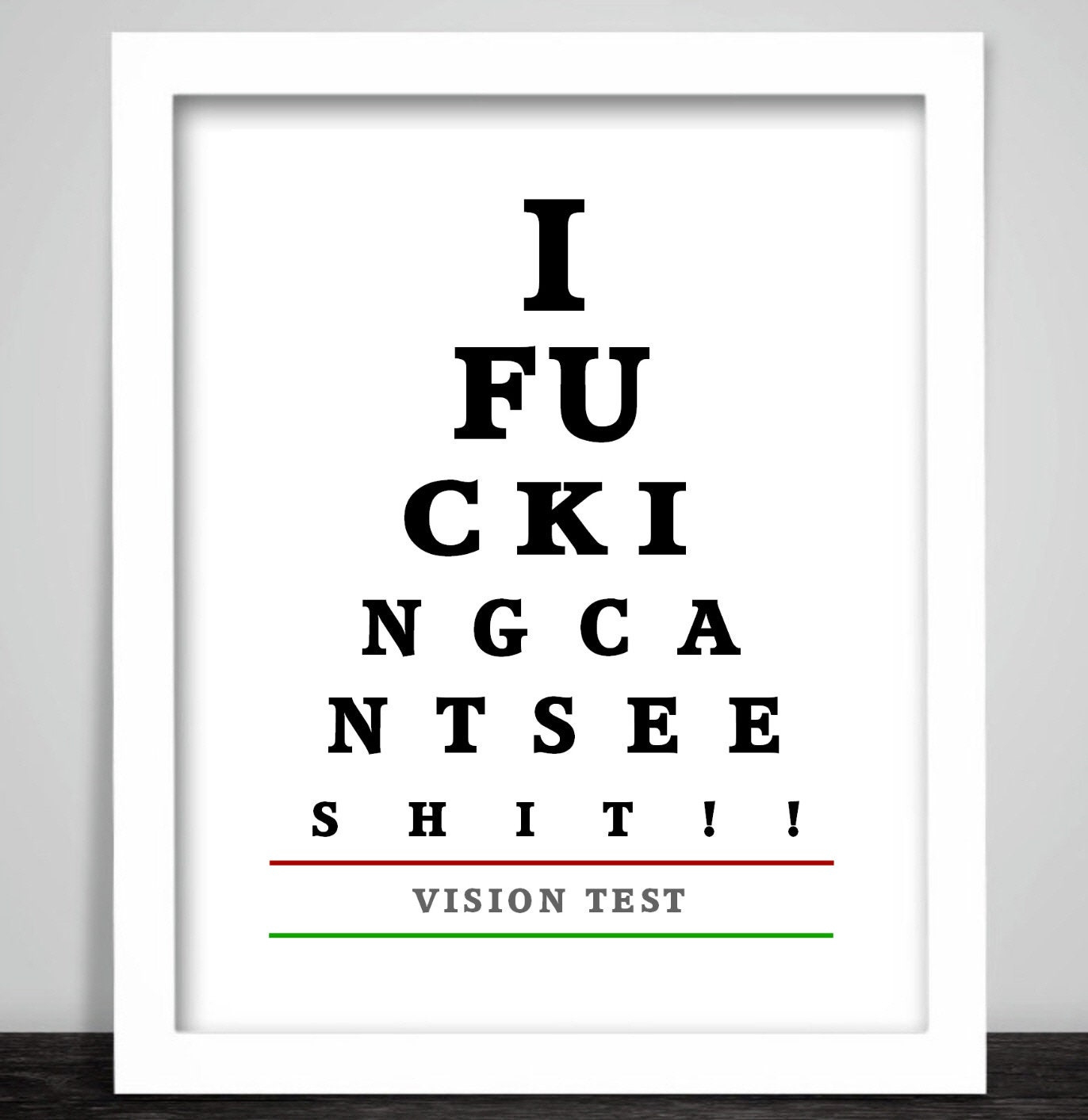 Funny Eye Chart. A Rude Print Poster. Optician Glasses Vision Test Sign Humour. Can&amp;#039;T See Shit!. Funny Gift For The Loo, Toilet, Bathroom inside Printable Funny Eye Chart