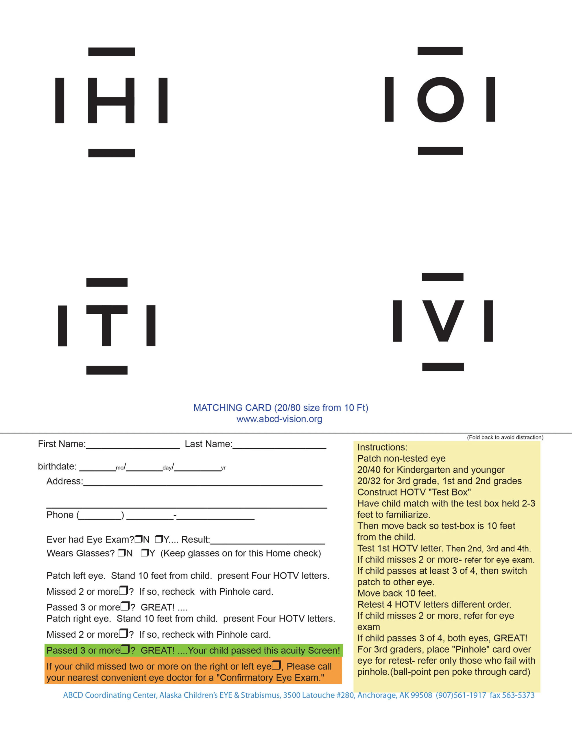 Home Eye Test — Safe Eyes America within Online Printable Eye Chart