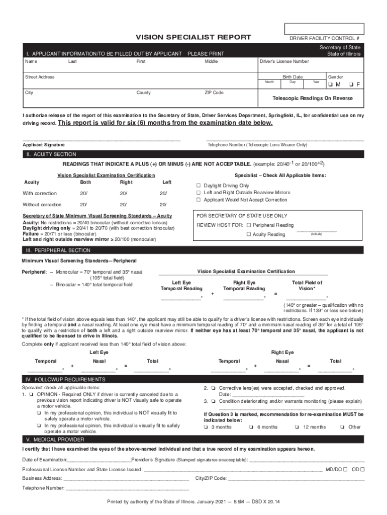 Illinois Dmv Vision Test Waived: Fill Out &amp;amp; Sign Online | Dochub for Printable Eye Chart Secretary Of State