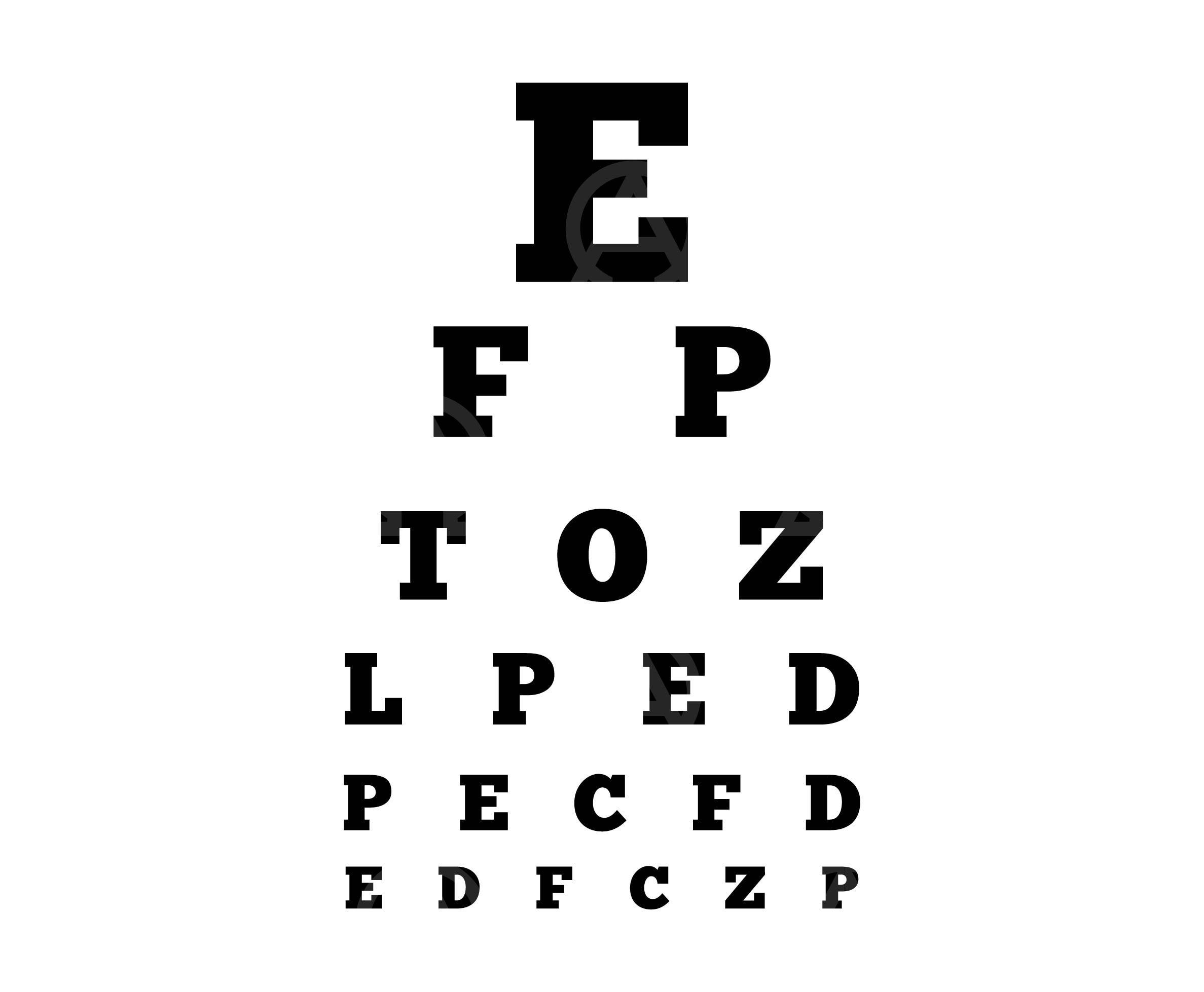 Kids Eye Chart - Etsy Uk throughout Allen Eye Chart Printable