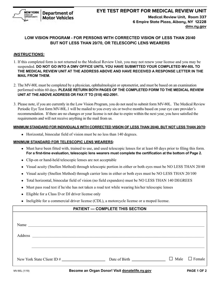 Mv 80L Form ≡ Fill Out Printable Pdf Forms Online with regard to Printable Eye Chart Secretary Of State