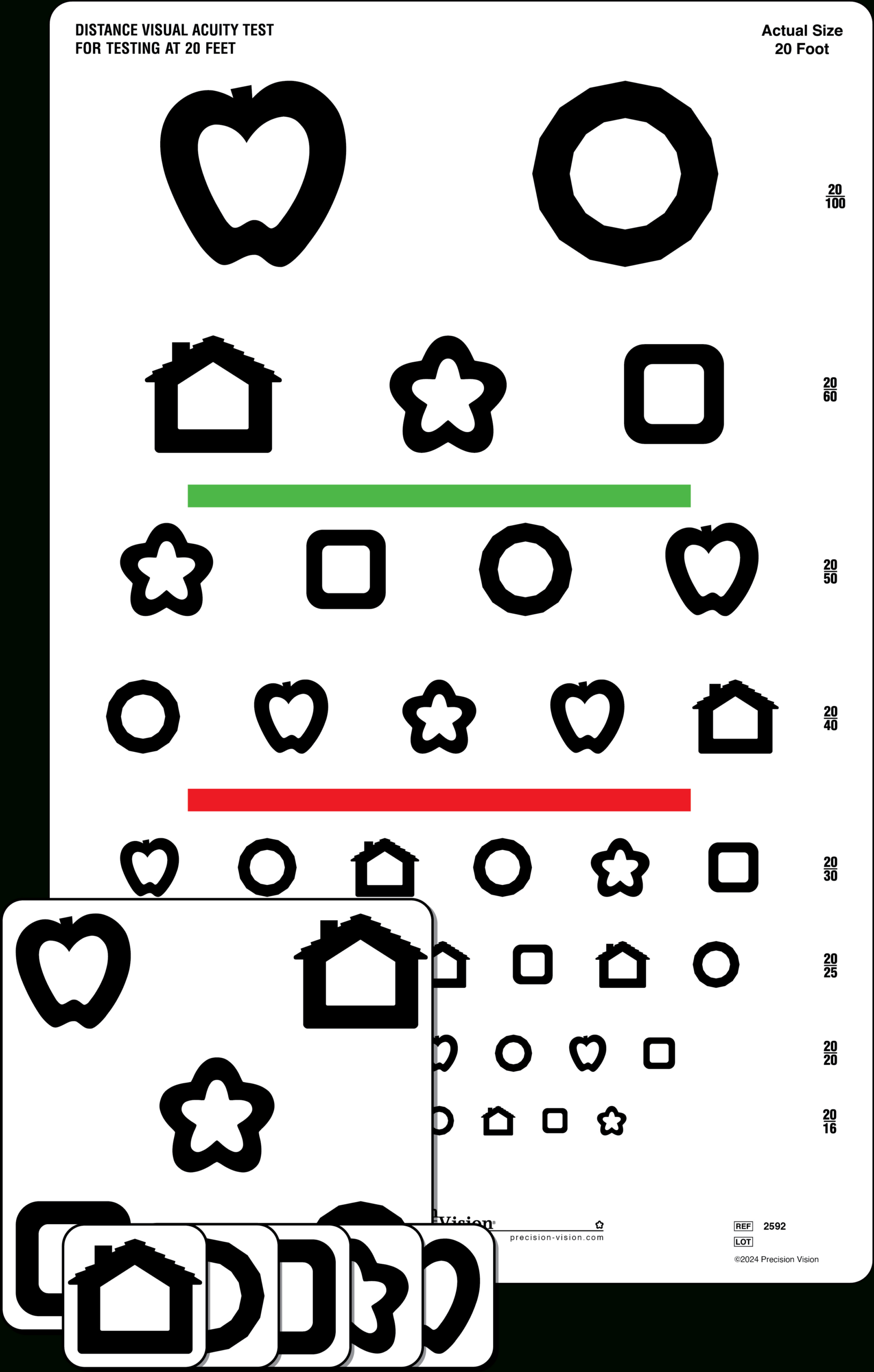 Patti Pics™ - Visual Acuity &amp;amp; Reading Charts - Precision Vision with Chart Eye Printable Shapes