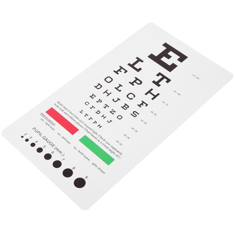 Plastic Eye Chart Vision Testing Portable Eye Chart Double Sided with regard to Hand Held Snellen Chart