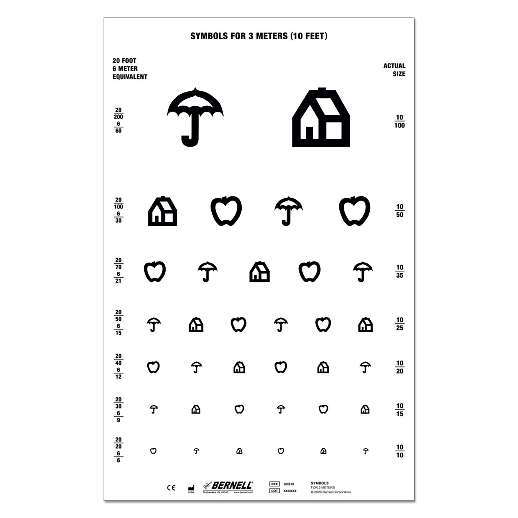 Preschool Eye Test Chart 10 Foot Distance Acuity - Mckesson regarding 10 Foot Printable Eye Chart Kids