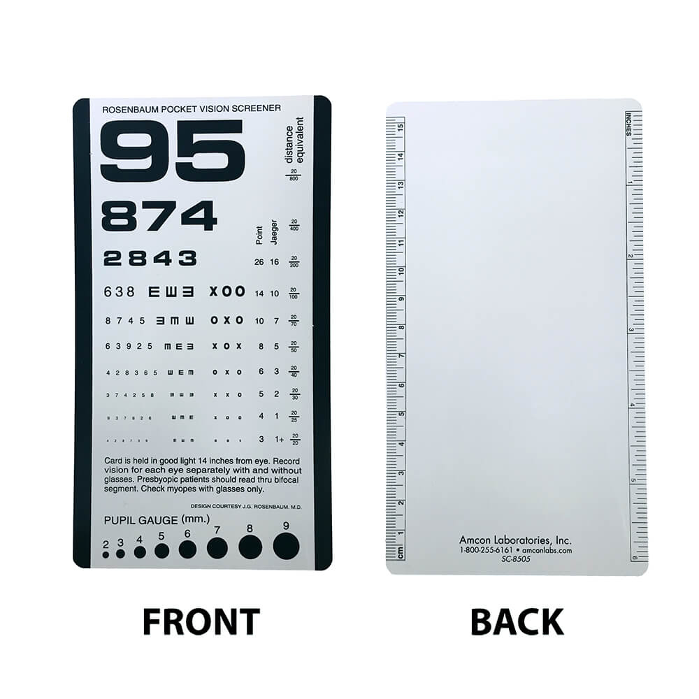 Rosenbaum Pocket Vision Screener | Amcon Labs pertaining to Rosenbaum Chart Printable