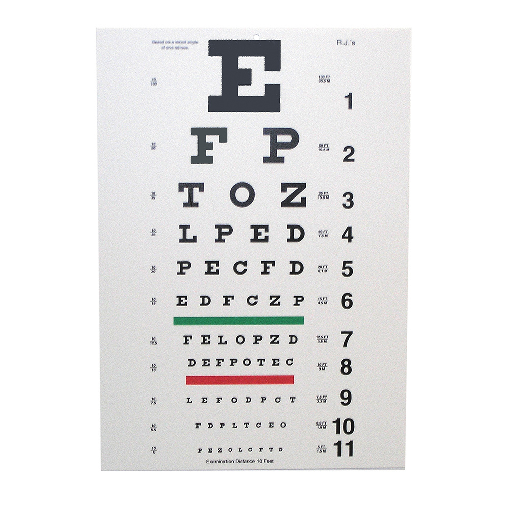 Snellen Eye Chart | 10 Foot Distance | Durable Plastic intended for 10 Ft Snellen Eye Chart Printable