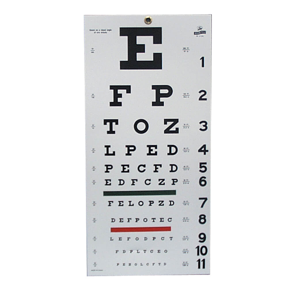 Snellen Eye Chart - 20&amp;#039; Distance | Amcon Labs within Free Printable Snellen Pocket Eye Chart