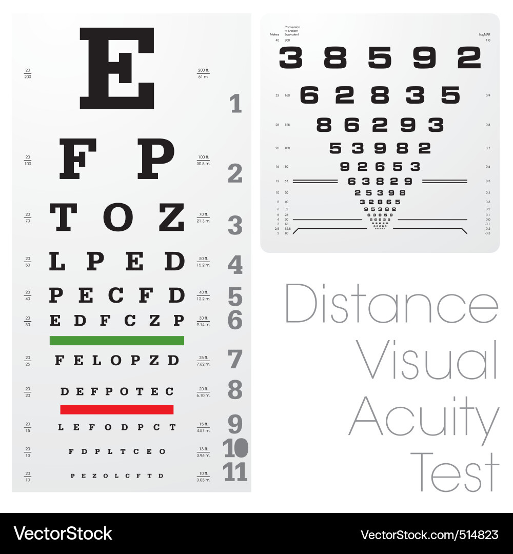 Snellen Eye Chart - Visual Acuity Test Royalty Free Vector throughout Printable Eye Chart Maker