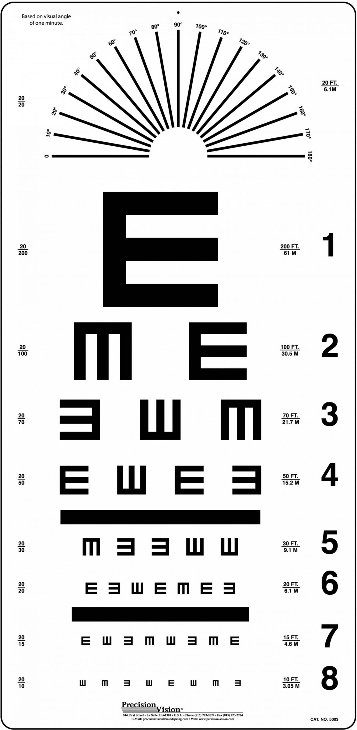 Tumbling &amp;quot;E&amp;quot; Eye Chart - Precision Vision with Tumbling E Eye Chart