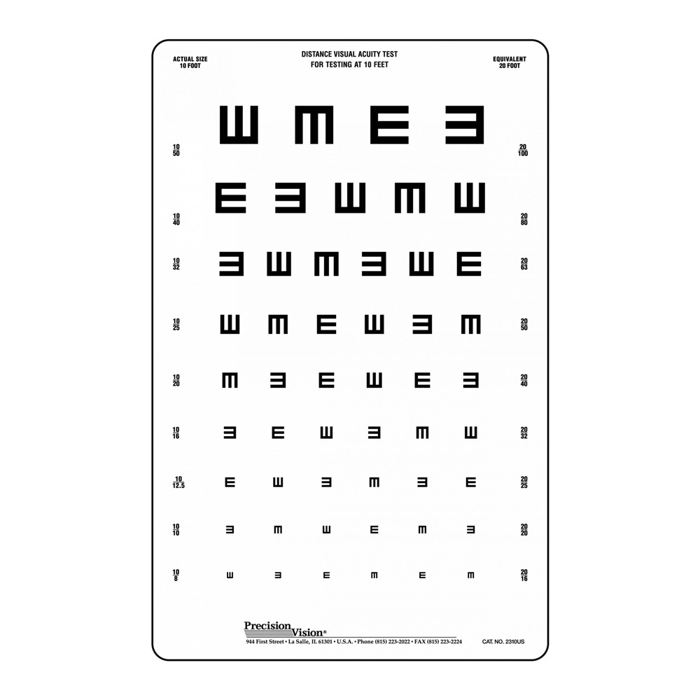 Tumbling E Vision Chart - Non-Letter Eye Test For Accurate Acuity pertaining to Tumbling E Eye Chart