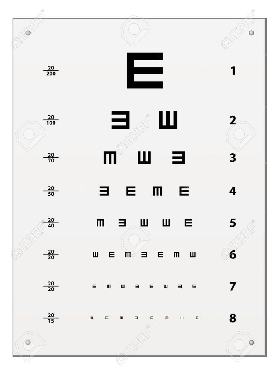Vector Snellen Eye Test Chart Royalty Free Svg, Cliparts, Vectors in Cheat Sheet Printable DMV Eye Chart
